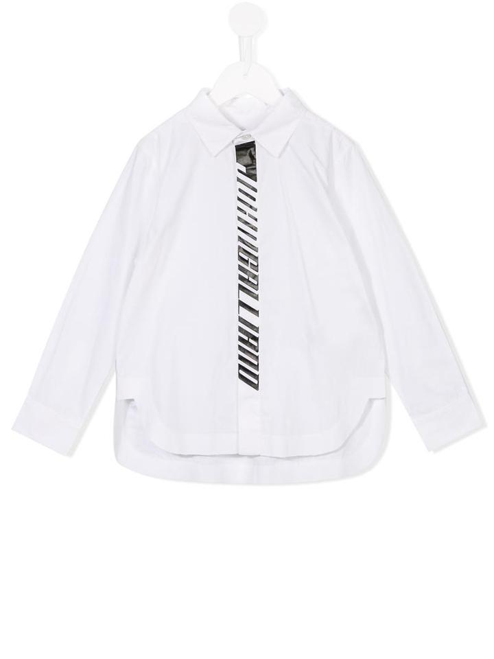 John Galliano Kids Logo Placket Shirt, Boy's, Size: 6 Yrs, White