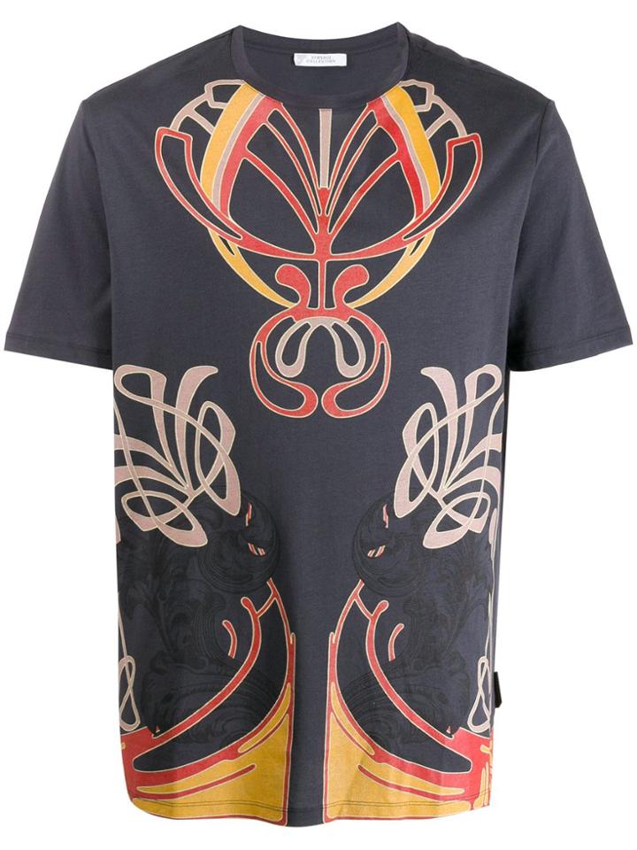 Versace Collection Art Deco Detail T-shirt - Grey