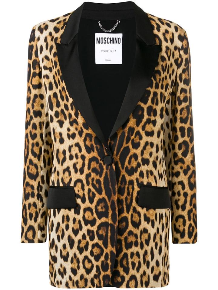 Moschino Leopard Print Blazer - Neutrals