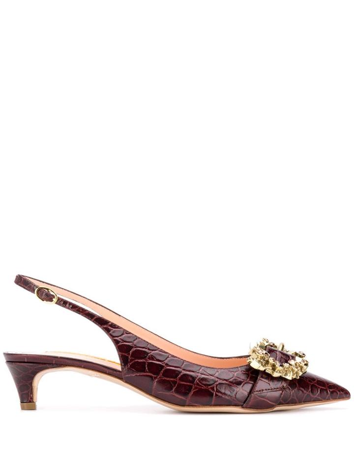 Rupert Sanderson Embossed Misty Pumps - Red