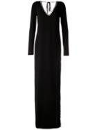 Dsquared2 - Sequin Trimmed Gown - Women - Polyester/spandex/elastane/acetate/viscose - 42, Black, Polyester/spandex/elastane/acetate/viscose