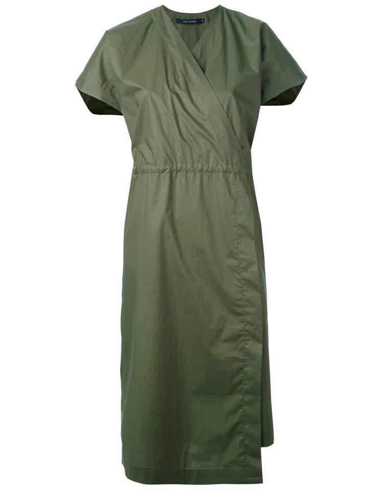 Wrap-style Midi Dress - Women - Cotton - 34, Green, Cotton, Sofie D'hoore