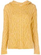Majestic Filatures Cable-knit Hooded Top - Yellow