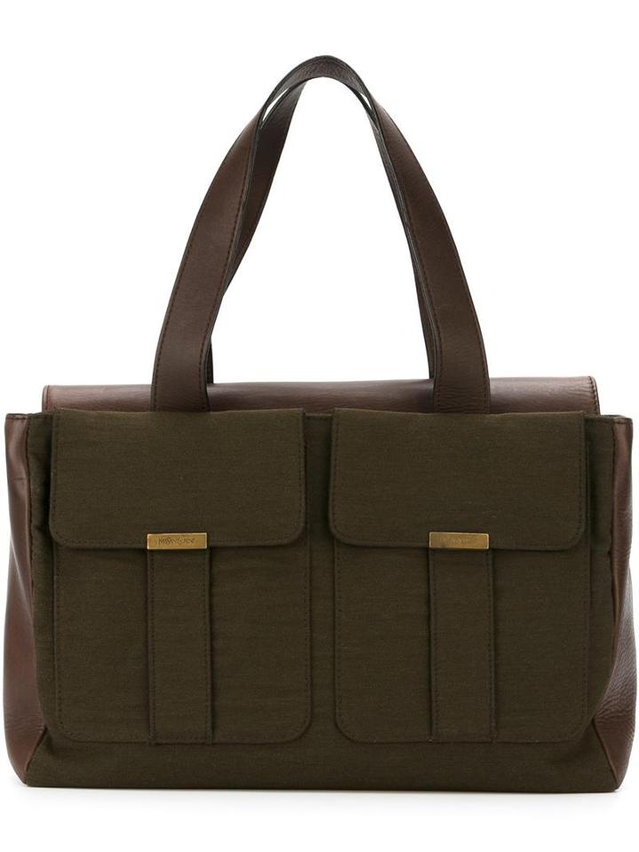 Yves Saint Laurent Vintage Double Pocket Tote, Brown
