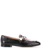 Madison. Maison Snakeskin Embossed Panel Loafers - Black