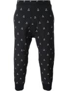 Neil Barrett Geometric Print Track Pants, Men's, Size: 48, Blue, Cotton/polyamide/spandex/elastane