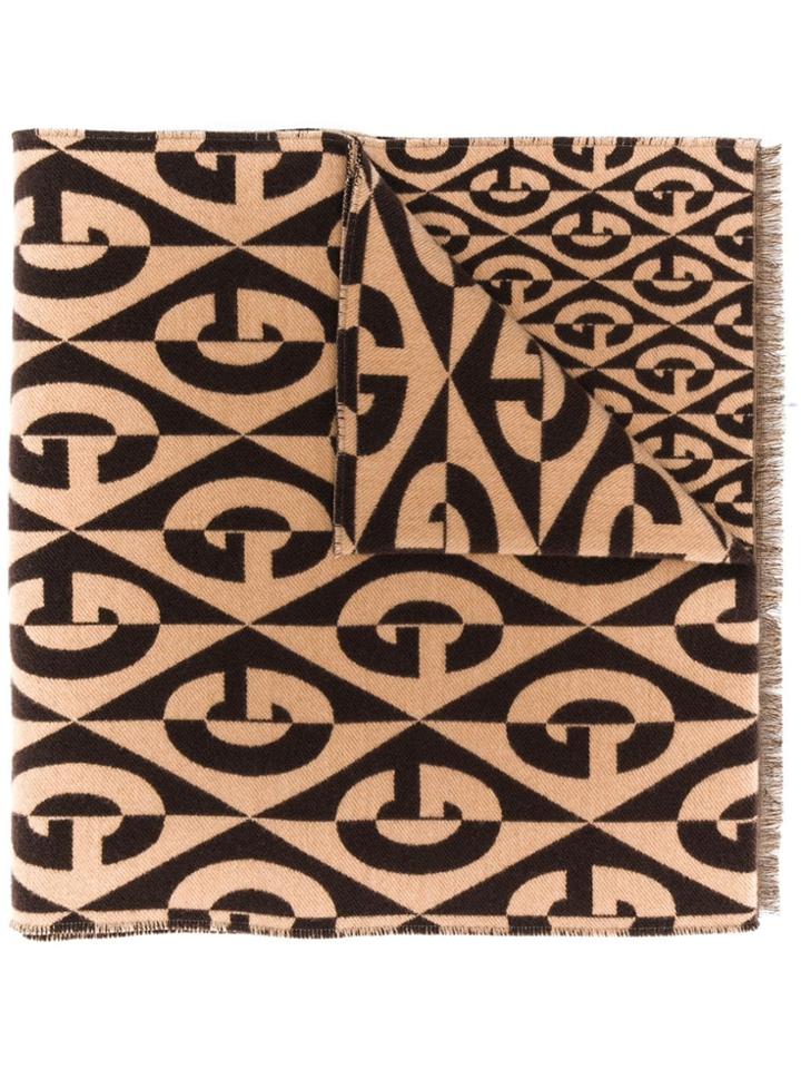 Gucci G Rhombus Intarsia Scarf - Brown