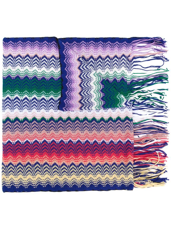 Missoni - Zig Zag Crochet Knit Scarf - Women - Cotton - One Size, Cotton