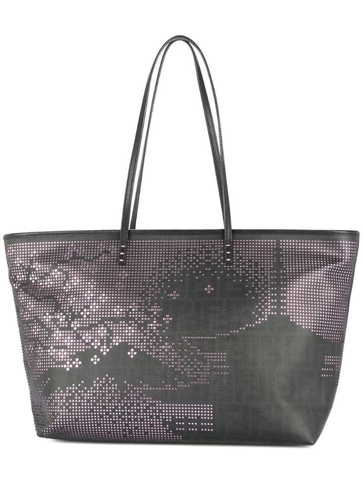 Fendi Pre-owned Zucca Temple Punching Tote Bag - Black
