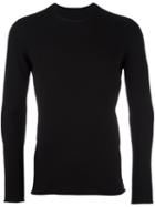 Label Under Construction Crew Neck Jumper, Men's, Size: Large, Black, Wool