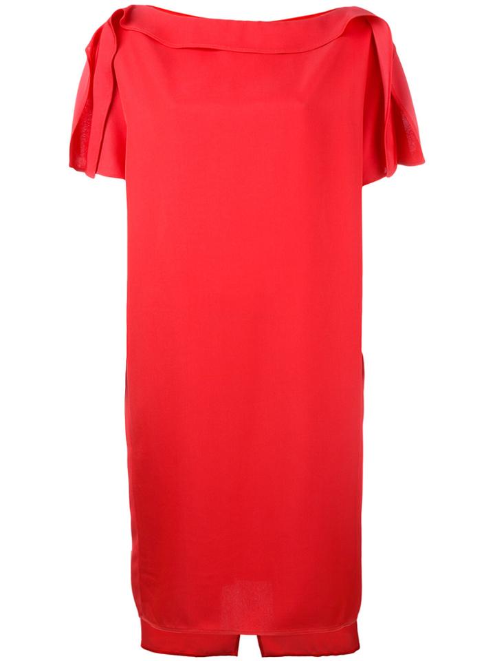 Gianluca Capannolo Pleated Sleeves Dress - Red