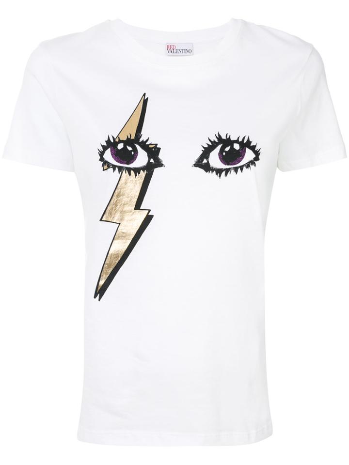 Red Valentino Lightening Eyes T-shirt - White