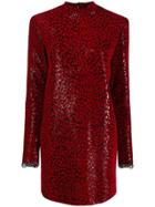 Philosophy Di Lorenzo Serafini Leopard Print Sequin Dress - Red