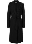 Ann Demeulemeester Creased Belted Coat - Black