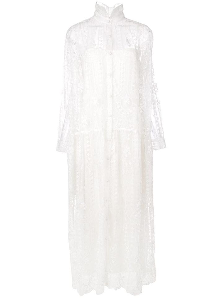 Adam Lippes Lace Midi Dress - White