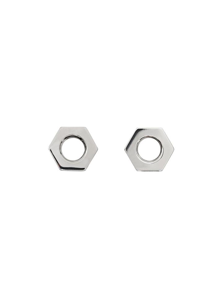 Burberry Enamel Detail Gold-plated Nut Earrings - Black