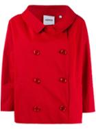 Aspesi - Short Double-breasted Coat - Women - Cotton/polyester - S, Red, Cotton/polyester