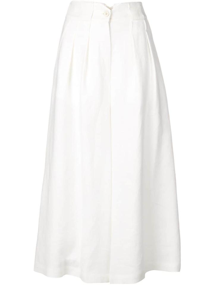 Dusan High-waisted Palazzo Trousers - White
