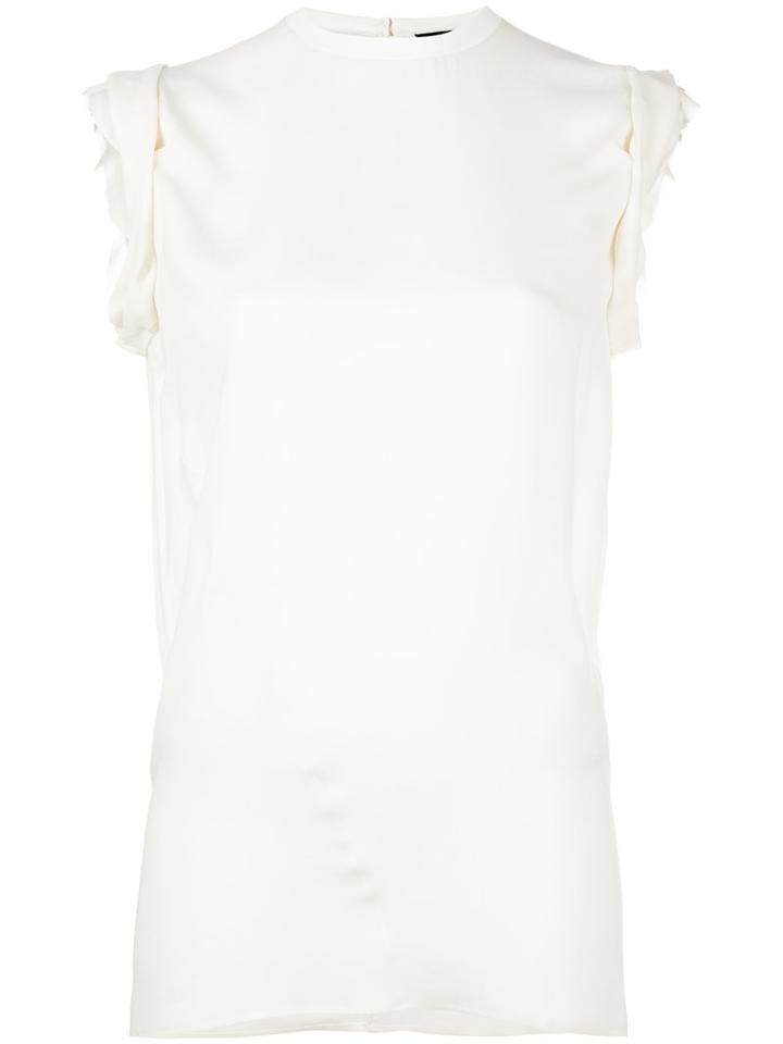 Dsquared2 Ruched Cap Sleeve Top, Women's, Size: 38, Nude/neutrals, Silk