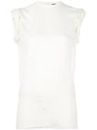 Dsquared2 Ruched Cap Sleeve Top, Women's, Size: 38, Nude/neutrals, Silk