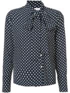 Robert Rodriguez Polka Dot Pussy Bow Shirt - Black