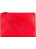 Givenchy Adresse Logo Print Clutch - Red