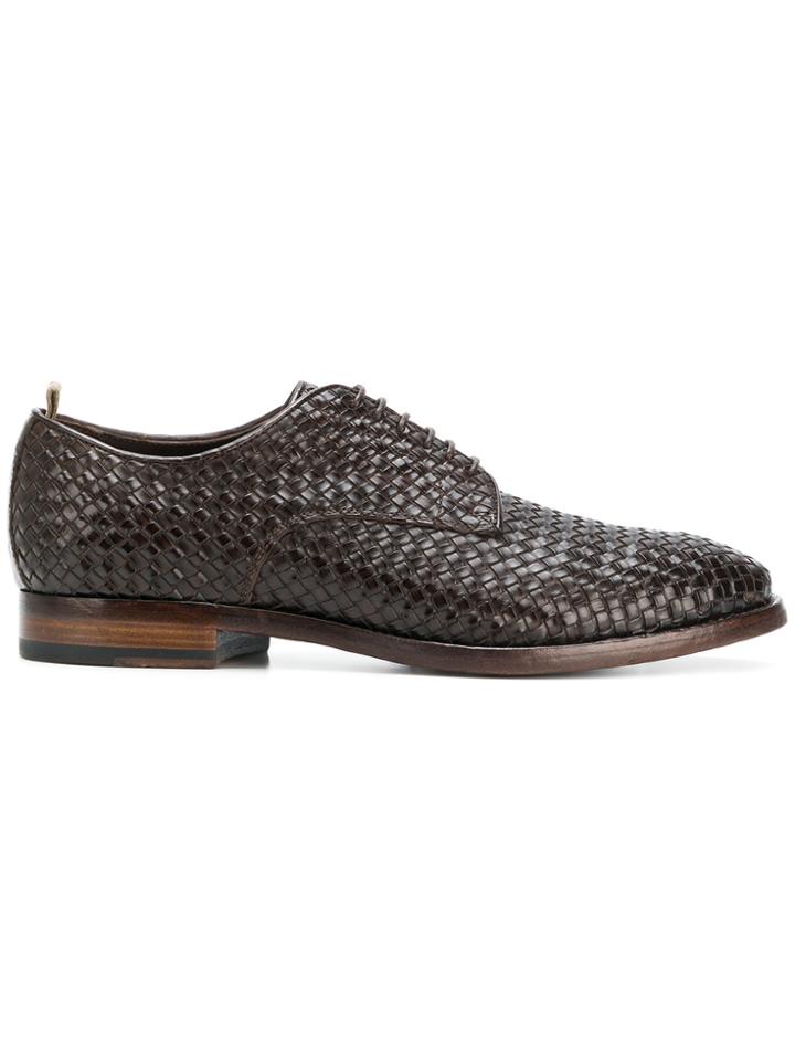 Officine Creative Princeton 081 Weaved Derby Shoes - Brown
