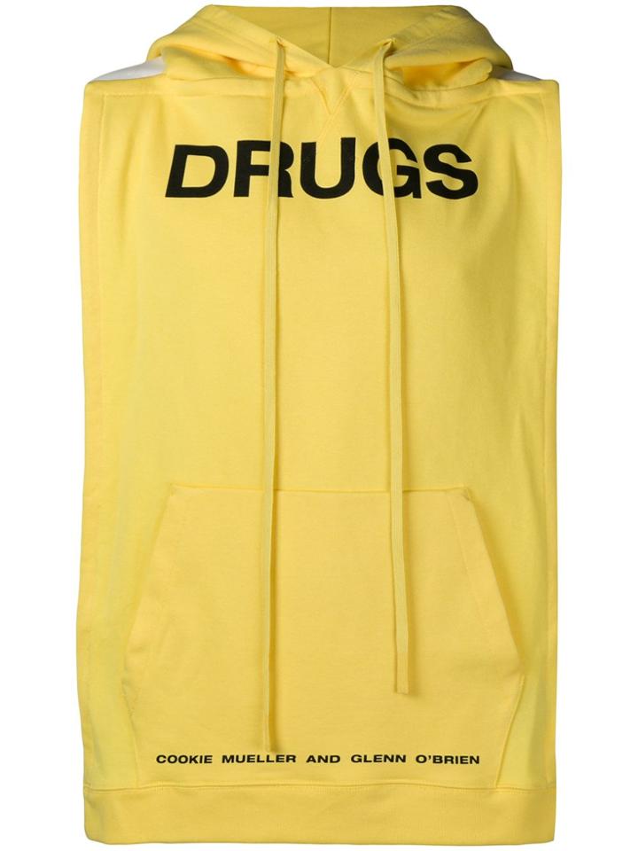 Raf Simons Slogan Sleeveless Hoodie - Yellow & Orange