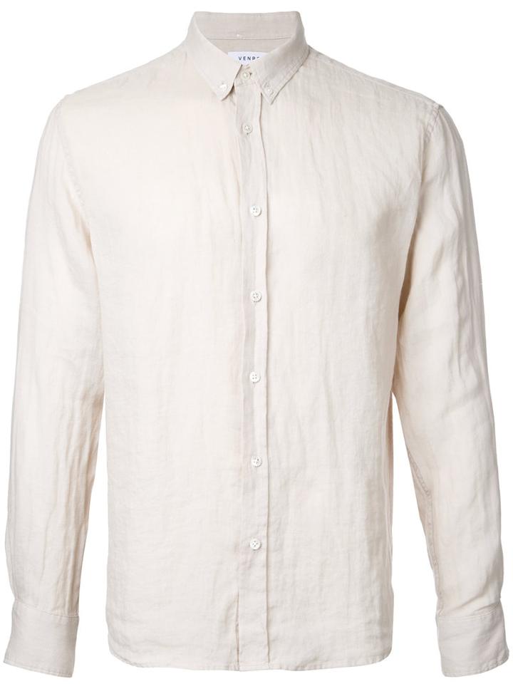 Venroy Button-down Shirt, Men's, Size: Medium, Nude/neutrals, Linen/flax