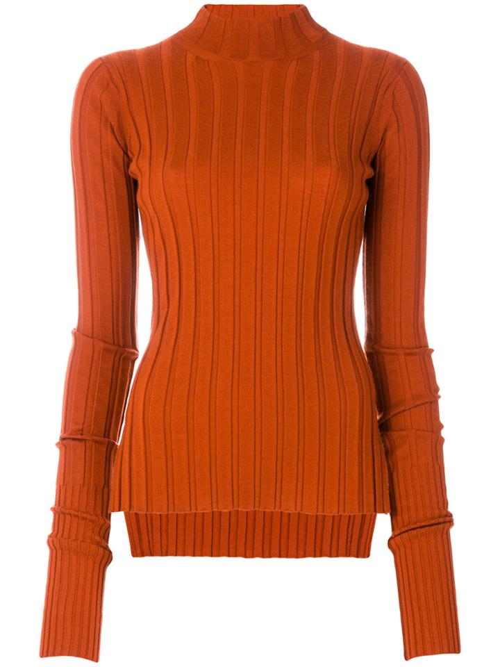 Theory Wide Rib Knit Sweater - Yellow & Orange