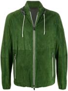 Ermenegildo Zegna Leather Zipped Sweater Jacket - Green