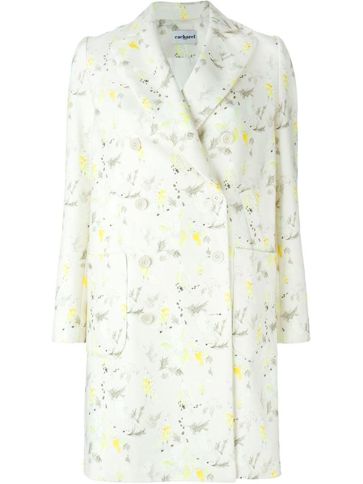 Cacharel Floral Print Double Breasted Coat