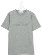 Stone Island Kids Logo Print T-shirt, Boy's, Size: 14 Yrs, Grey