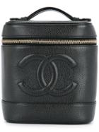 Chanel Vintage Cc Logo Cosmetic Handbag - Black