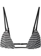 Fleur Du Mal Striped Triangle Bikini Bra