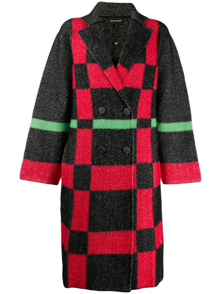 Emporio Armani Fantasy Button Coat - Red