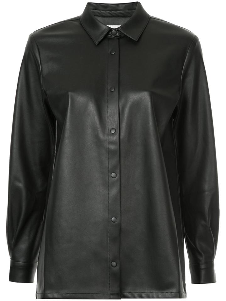 Mads N0rgaard Sunniva Faux Leather Shirt - Black