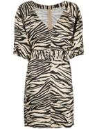 Nicholas Zebra Print Mini Dress - Brown