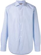 Canali - Striped Long Sleeve Shirt - Men - Cotton - 41, Blue, Cotton