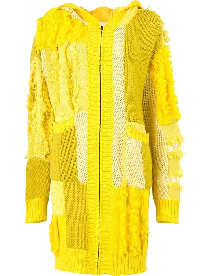 Koché Patchwork Knit Cardigan - Yellow