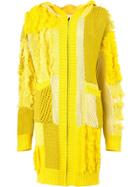 Koché Patchwork Knit Cardigan - Yellow