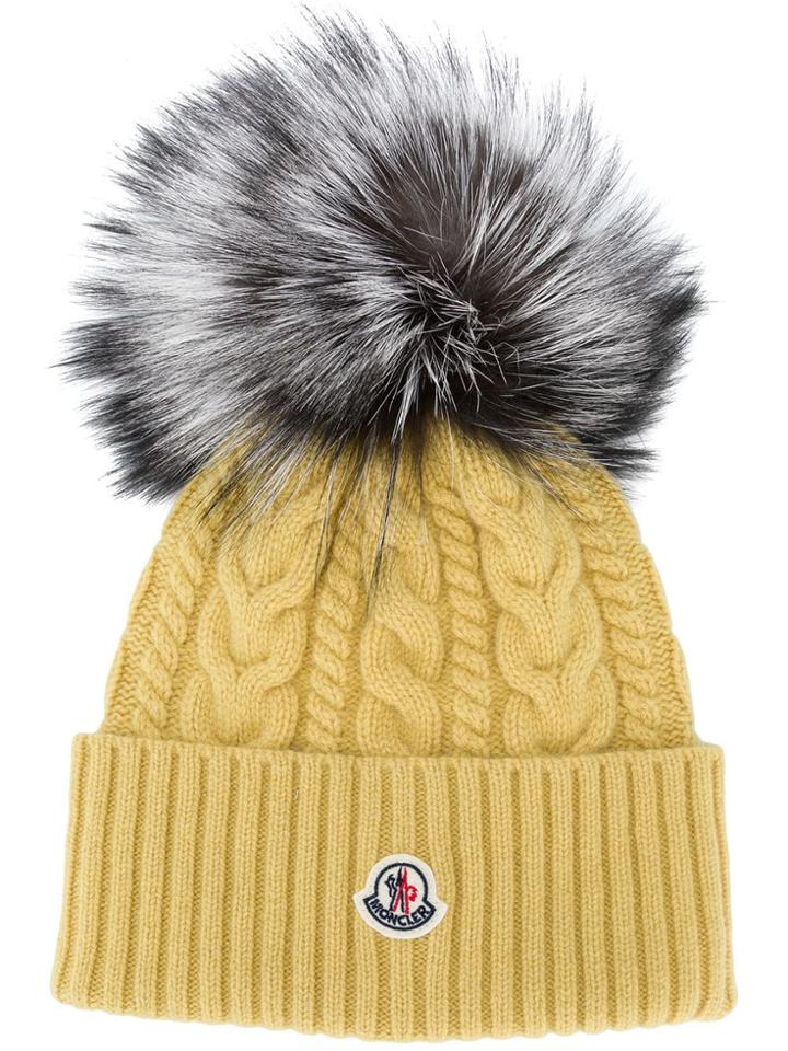 Moncler Pom Pom Beanie Hat - Yellow