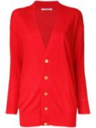 Theatre Products Elongated Buttoned Cardigan, Women's, Red, Cotton/acrylic