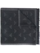 Emporio Armani - Logo Jacquard Scarf - Men - Wool - One Size, Grey, Wool