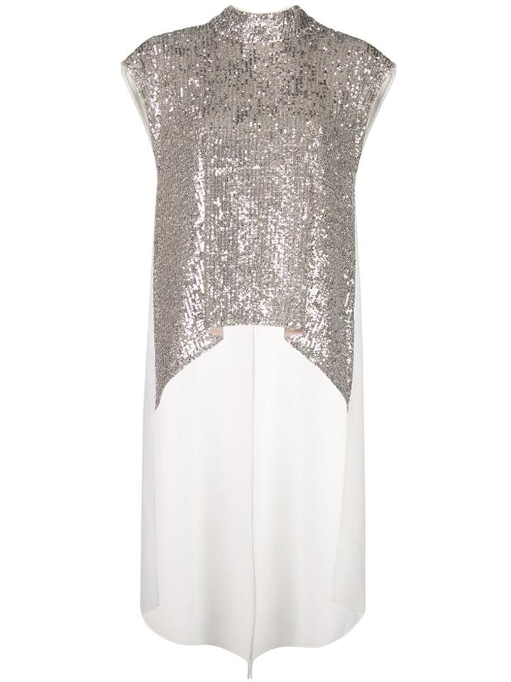 Sachin & Babi Sequin High-low Blouse - Silver