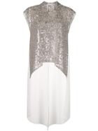 Sachin & Babi Sequin High-low Blouse - Silver