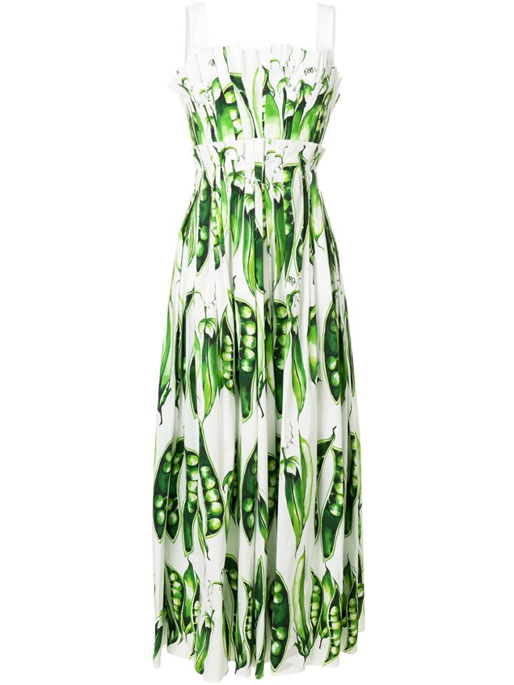 Dolce & Gabbana Pea Printed Dress - Green