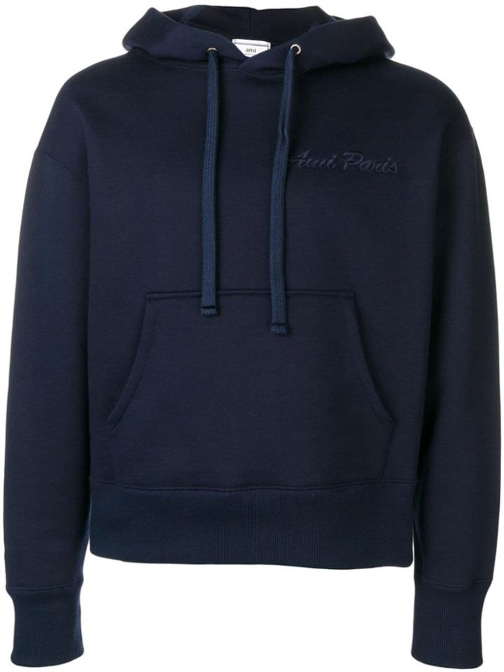 Ami Alexandre Mattiussi Hoodie With Ami Paris Embroidery - Blue