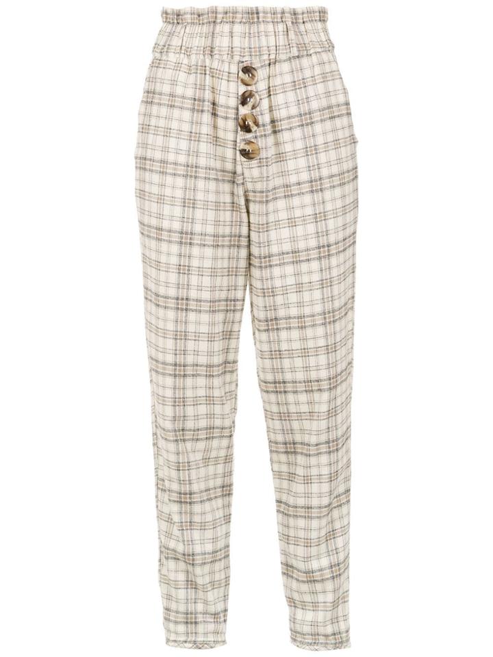Framed Played Cropped Trousers - Nude & Neutrals
