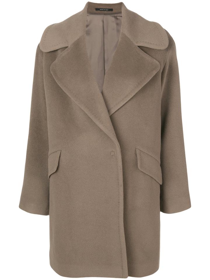 Tagliatore Boxy-fit Coat - Brown